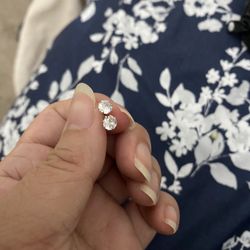 Real Silver Zircon Diamond Small Stud Earring 