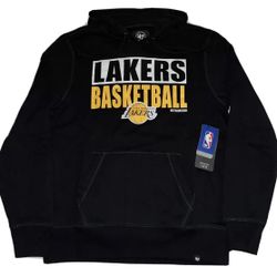 47 Brand Los Angeles Lakers Hoodie Sweatshirt Mens S & M Black New $59.99 MSRP