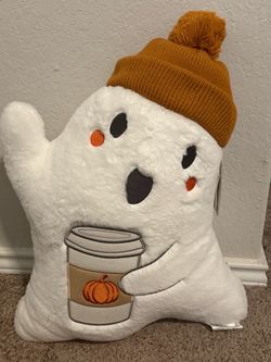 Martha Stewart - Halloween Ghost Pillow w/Pumpkin Latte