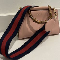 GUCCI Nymphaea Bamboo Top Handle Bag Pink