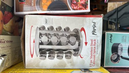Parini 17pc stainless steel carousel spice rack
