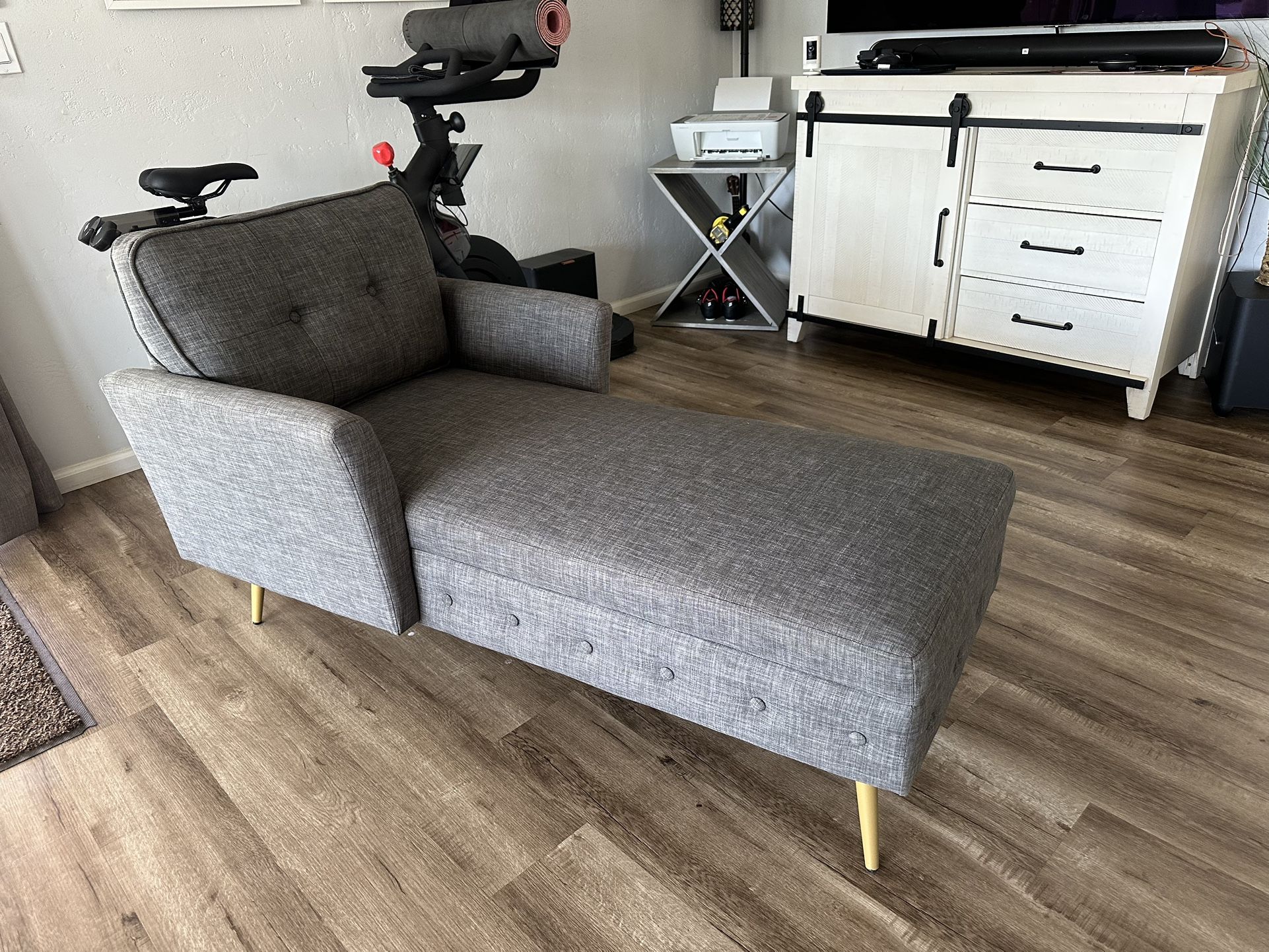 Chaise Lounge Chair, Chaise Sofa Bed in 57" Bed Bench