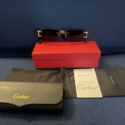 Cartier Sunglasses - Black Lens / Gold Frame 
