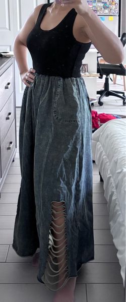 Jeans and black cotton dress size medium