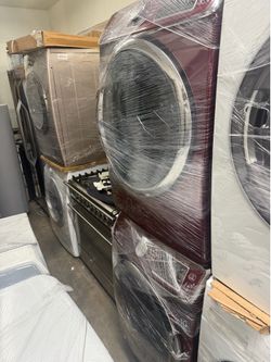 Samsung burgundy washer and dryer