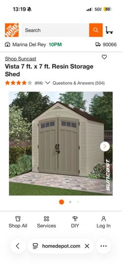 Vista 7 ft x 7 ft Resin Storage Shed