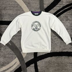 Vintage Wimbledon Sweatshirt XL Tennis Embroidered 80s 90s