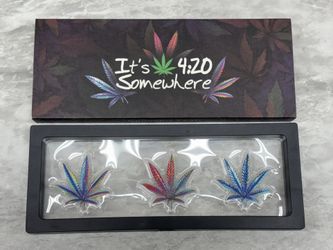 .999 Silver 3 Leafs Set In Display