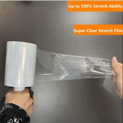 Brand New 4-Pack Industrial Mini Clear Stretch Wrap Film 80 Gauge 5.1" 1000ft for Pallet Wrap, Durable Self-Adhering Packing, Moving, Packaging, Heavy