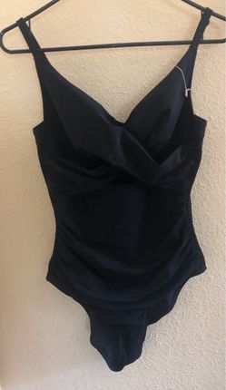 Shapellx Black One-Piece Swimsuit with Wrap Front
