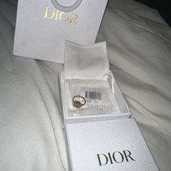 Dior CD Gold Ring with Crystals – Size Small (Retails $390)