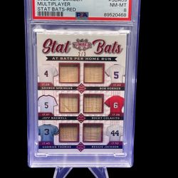 2022 Leaf Lumber Multiplayer Stat Bats-Red #/3 PSA 8