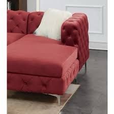 New Tufted Modular Sectional.  Carmine Red.  75” X 127” X 75”.  Free Delivery!