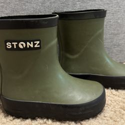 Toddler Boys’ Army Green Rain Boots, Size 4