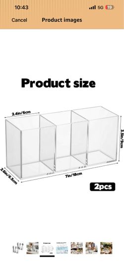 Clear Acrylic 3-Compartment Organizer Set of 2