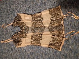 Victoria's Secret sheer nude and black lace Corset