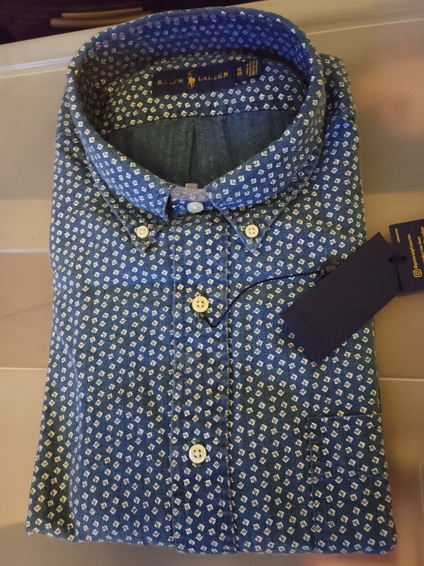 Brand New $145 Polo Ralph Lauren XL Blue Longsleeve Buttondown Shirt