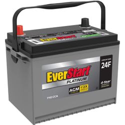 NEW EverStart Platinum AGM Automotive Battery, Group Size 24F 12 Volt, 710 CCA