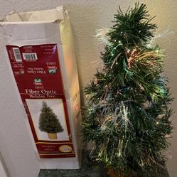 Fiber Optic Christmas Tree 24” Continuous Color Changes Decorative Base