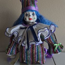 Lili, by Betty Jane Carter Porcelain Musical Clown Doll 