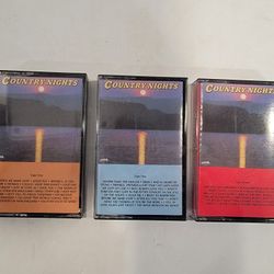 Set of 3 Country Nights Cassette Tapes ~ Albums 1, 2, & 3, Various Artists