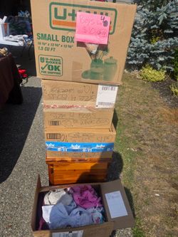 Kids clothes boxes full