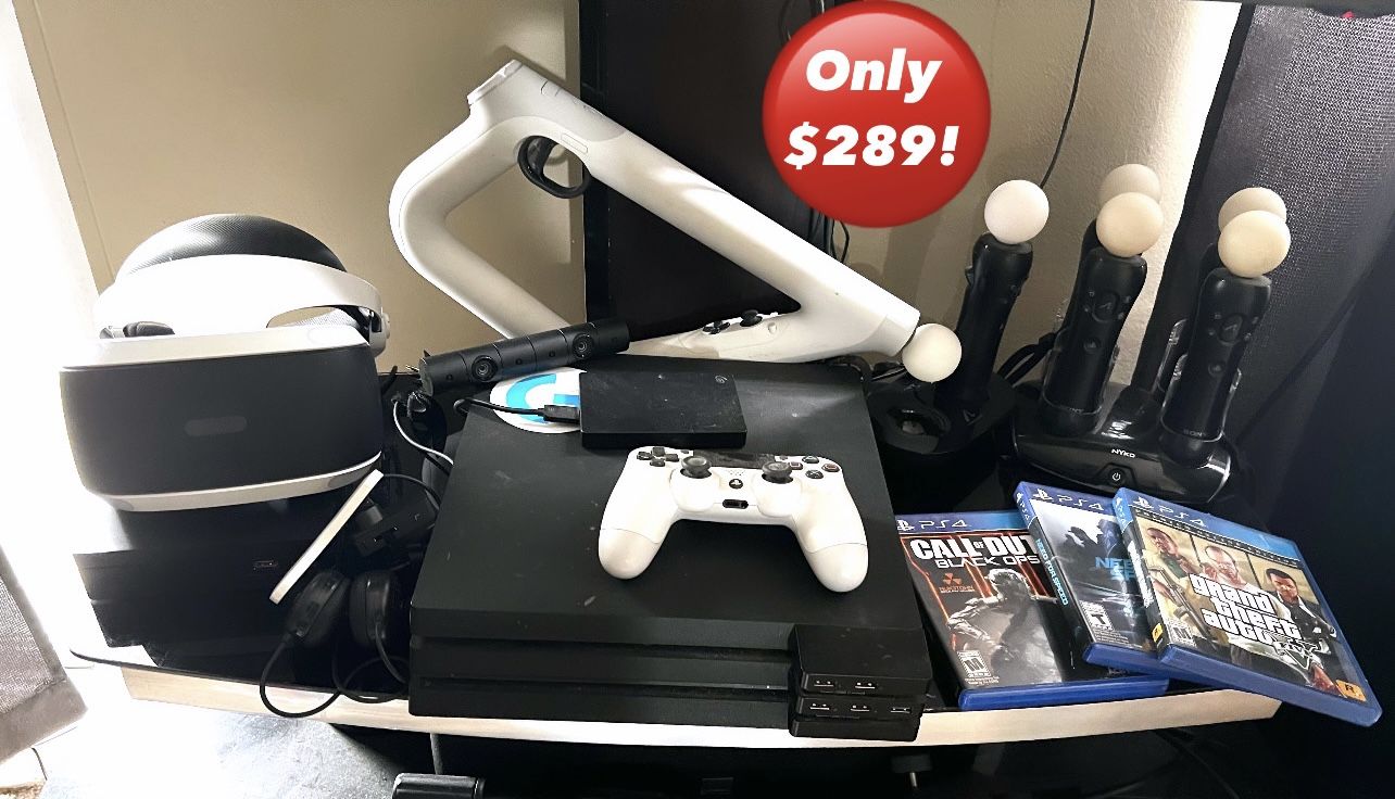 🔥ULTIMATE PS4 PRO+PSVR BUNDLE with AIM CONTROLLER 