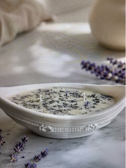 Beautiful handmade lavender candle
