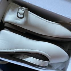 Girls White Dress Up Shoes Flats And Heels Size 9