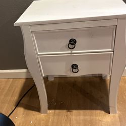 White two drawer nightstand