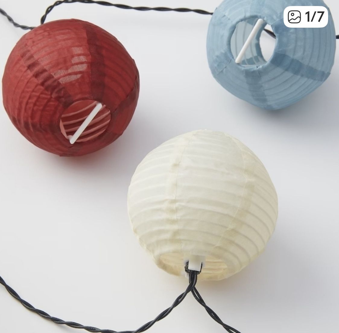 Ikea SOMMARLÅNKE LANTERN LED string light with 24 lights, outdoor battery operated  NEW