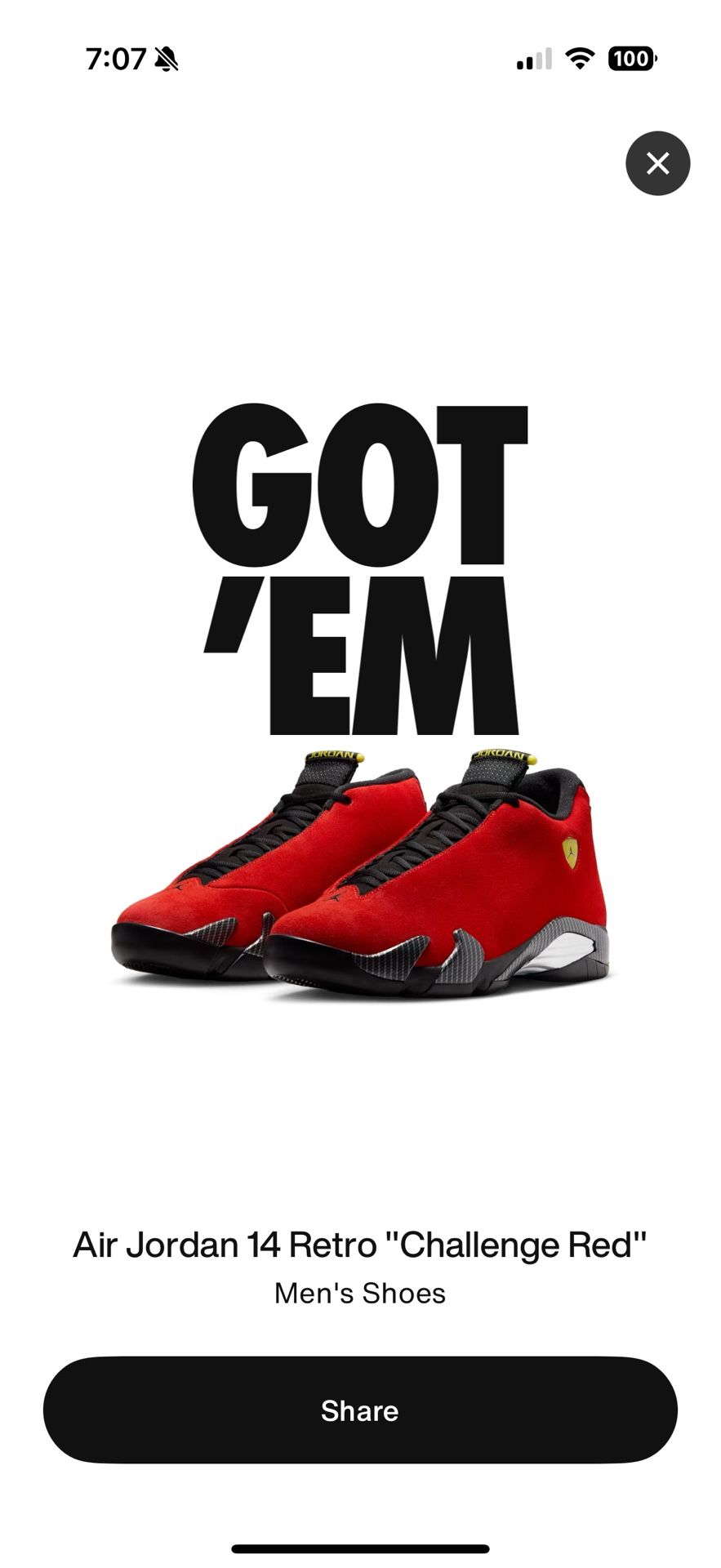 Jordan 14 Retro Challenge Red 9.5 Ms