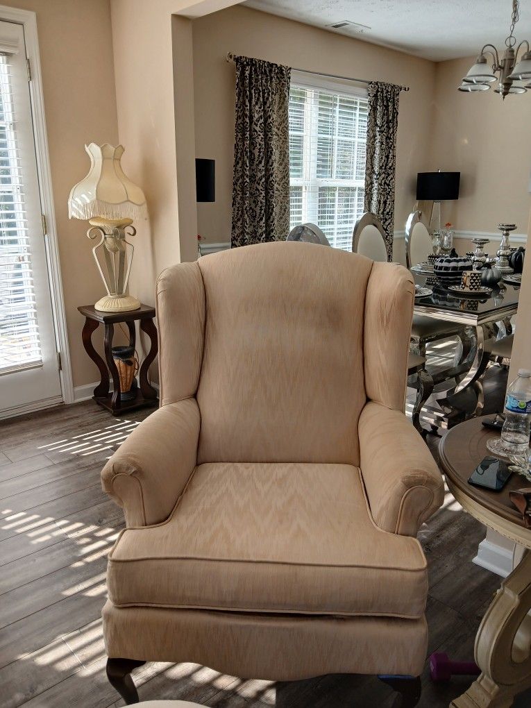 Brown Section, Two Chairs, Coffee Table