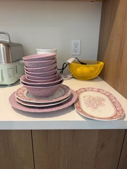 Elegant Purple Embossed Dinnerware Set 12Pieces