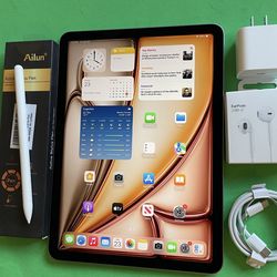 Apple IPad Air 11” ( M2 chip / 2024  Model) 128GB  with pen, keyboard case & Accessories