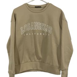 Shein Los Angeles California Khaki Brown Pullover Sweatshirt Size Medium Women’s 
