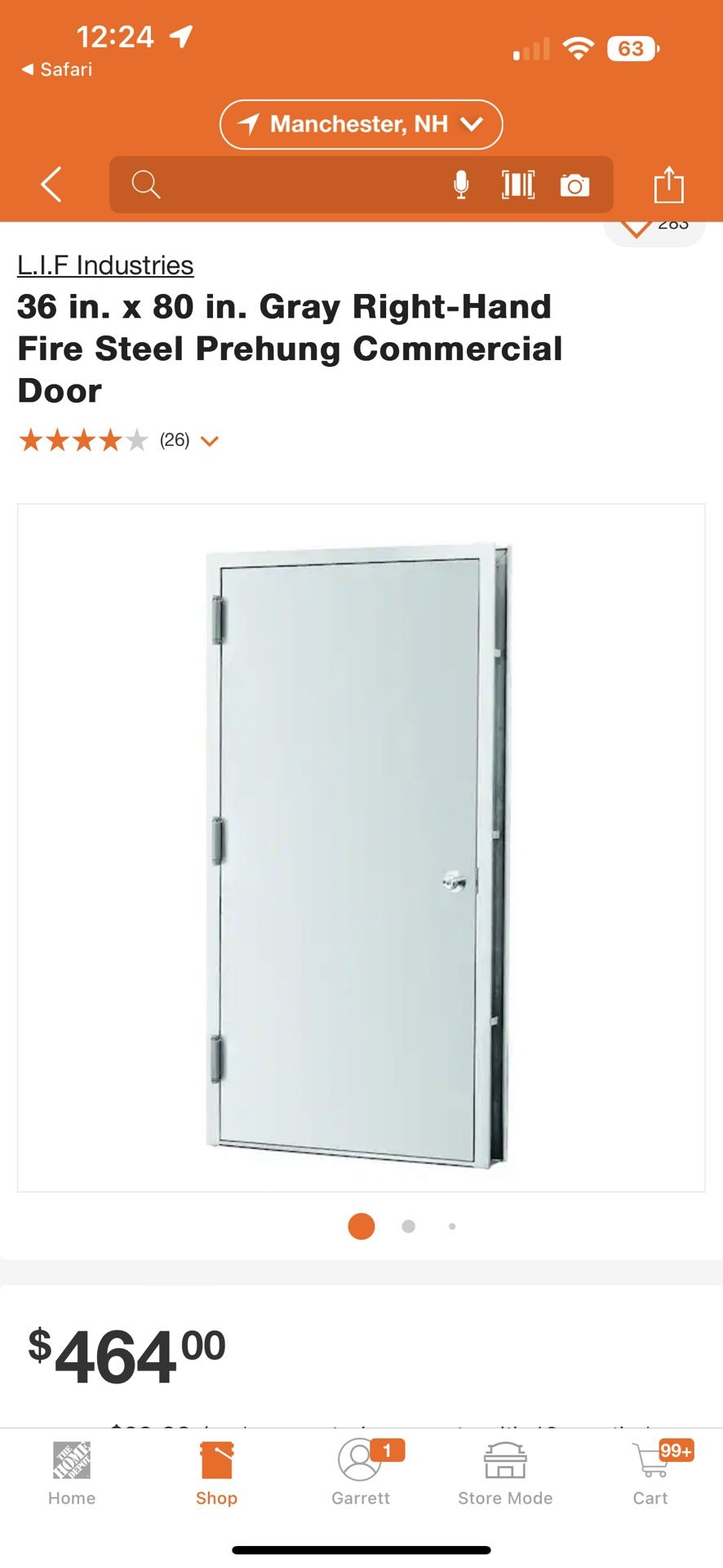 Steel Fire Door 36x80
