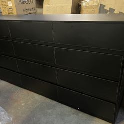 12 Drawer Dresser, 63 Inch Long Dresser with Deep Drawer Organizer, Modern Storage Organizer, Chest of Drawers with No Handles for Closet, Living Room