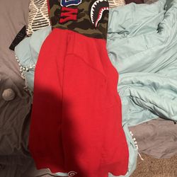 Detachable Bape Shark Full Zip Hoodie Sz S 