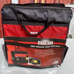 Ironton 22in Rolling Tool Tote Bag New