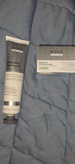 Boka Whitening Toothpaste Refresh Mint, Bright White And Brightboost Powder