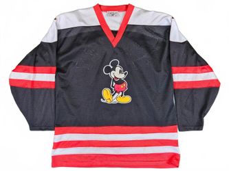 Genus Disney Unisex Black Mesh Mickey Mouse Hockey Jersey M/L