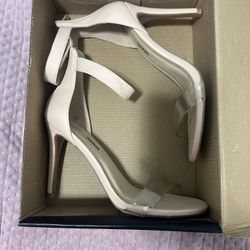 Fashion Nova Clear Strap Heels Size 6.5 