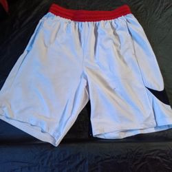 Men's Nike White/Red/Black Swoosh Shorts Size L