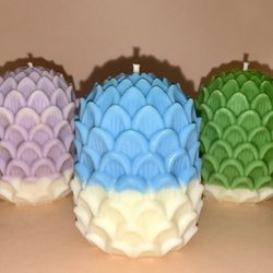 Candles - Dragon Egg Half Dyed - Natural Soy & Beeswax 
