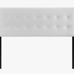 White Leather (Vynal) King Headboard+ Elevated Frame 