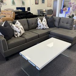 Grey Sectional With Chaise 