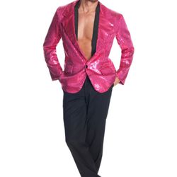 Mens Pink Sequin Jacket Size Small