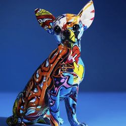 Creative Color Bulldog Chihuahua Dog Statue 