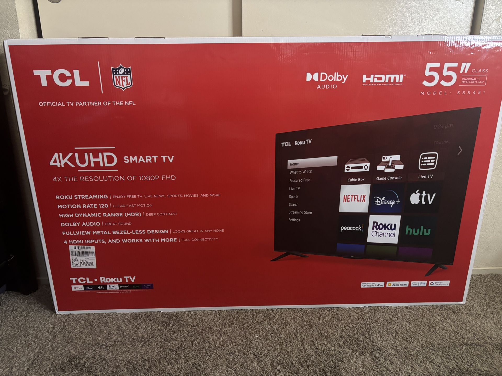 55 Inch TCL Roku Tv